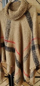 Plaid shawl/poncho